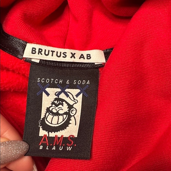 RARE Brutus x AB Scotch & Soda Red Hoodie - Picture 4 of 9
